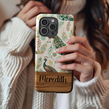 Personalized Peacock Design Phone Case