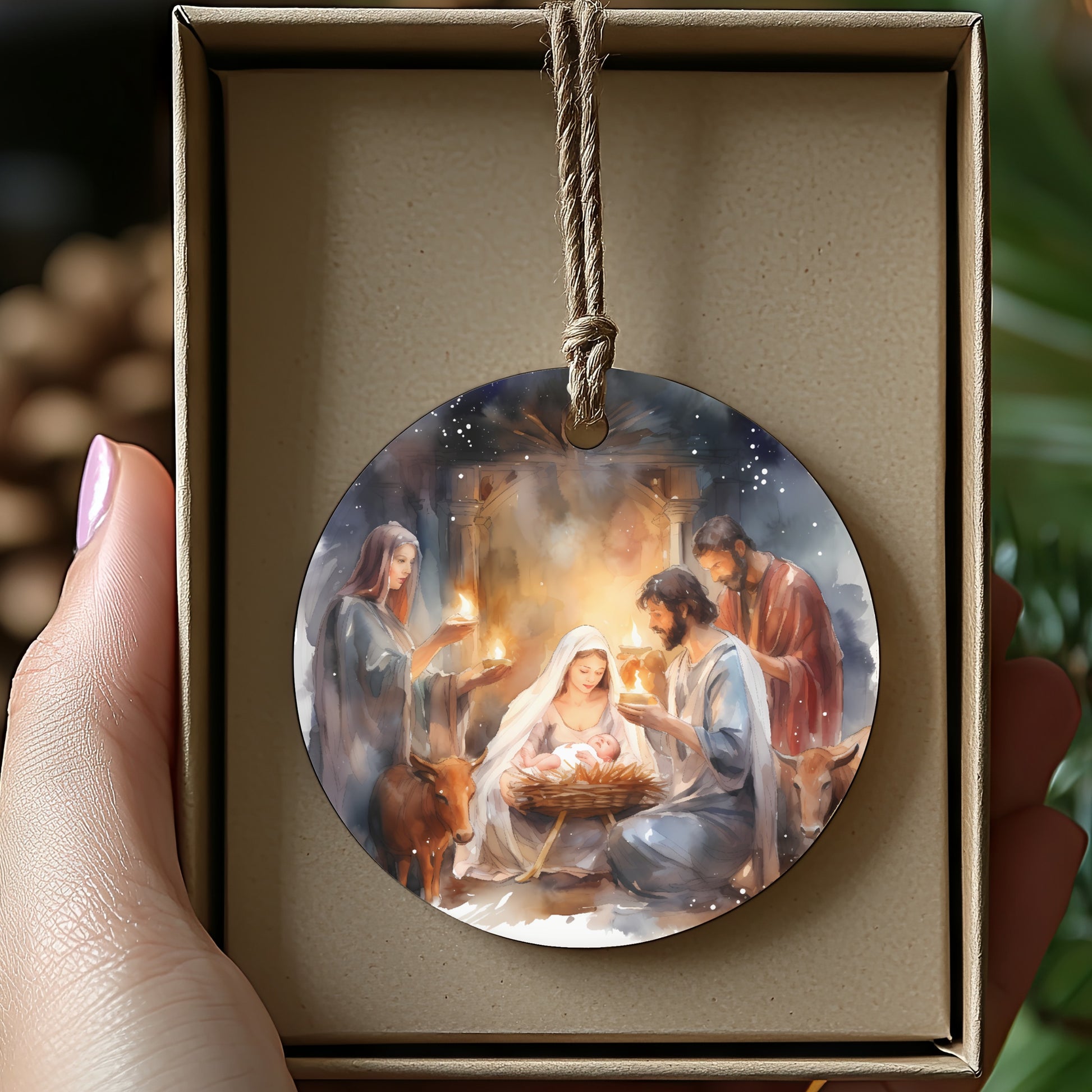 Beautiful Nativity Scene Christmas Tree Ornament product