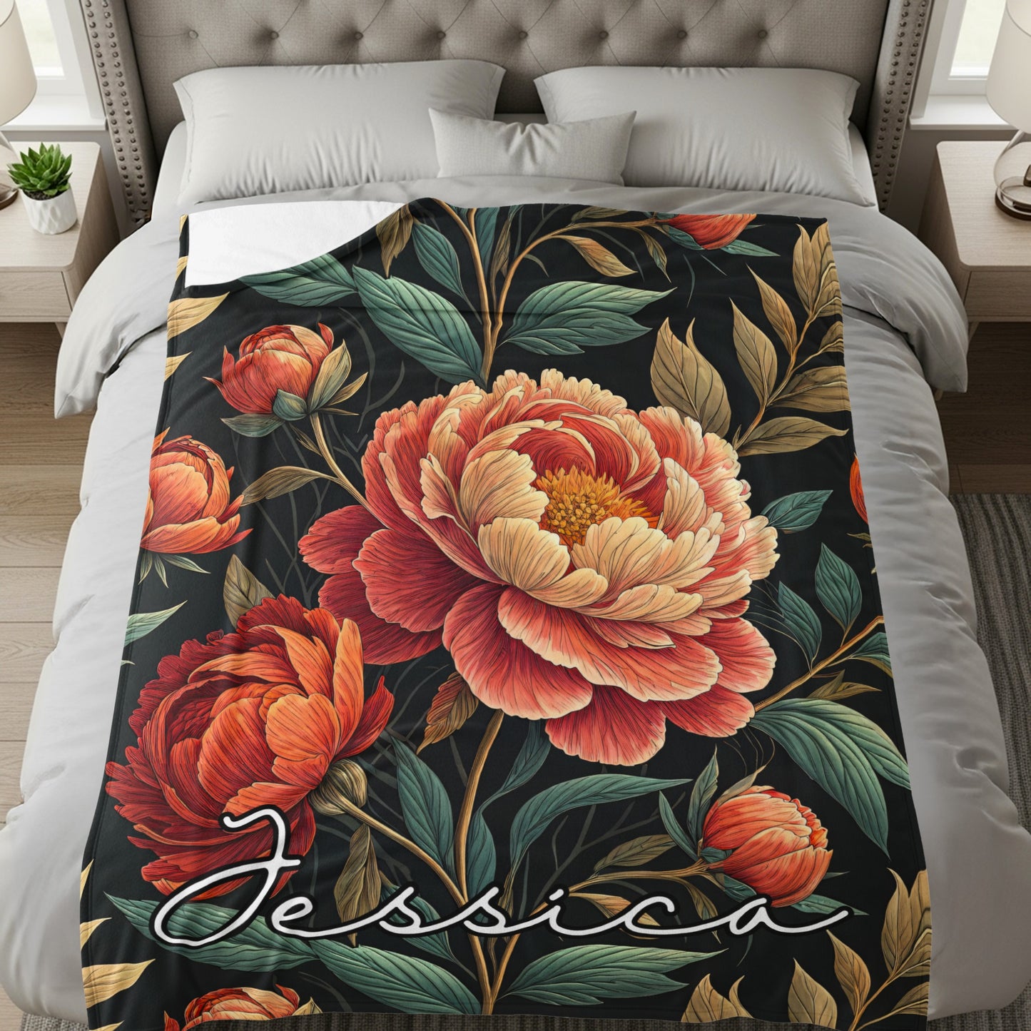 Floral Blossoms with Custom Name for Stylish Home Decor - Walk Greener