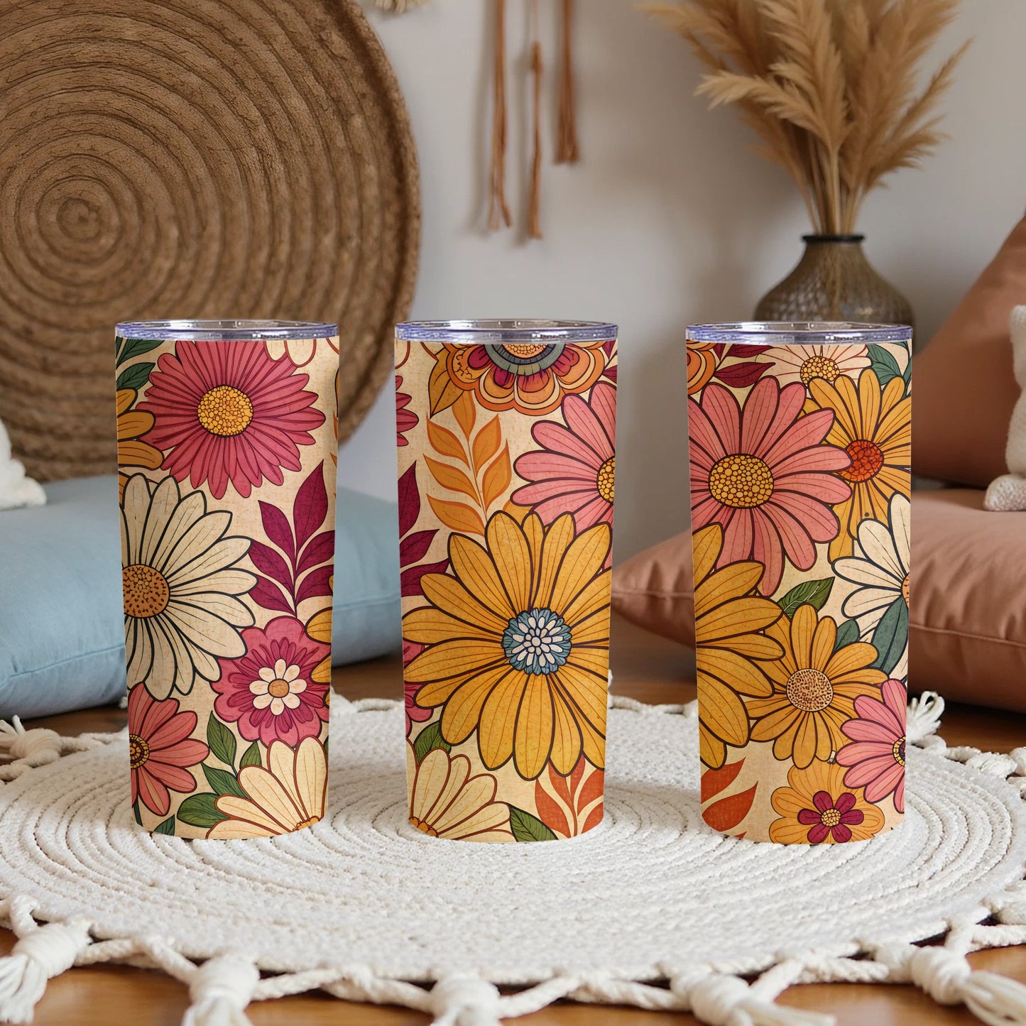 Floral Pattern Travel Tumblers for a Stylish Drink Holder