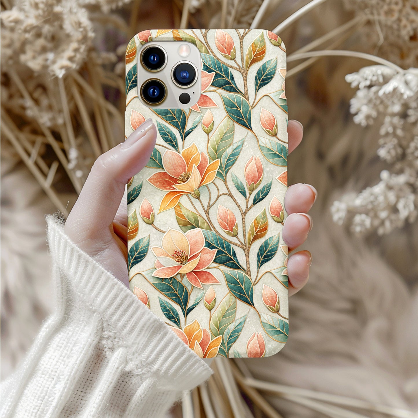 Floral Patterned Smartphone Case with Colorful Flowers