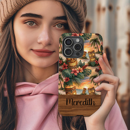 Tropical Tiki Idols Custom Beach View Phone Case - Walk Greener