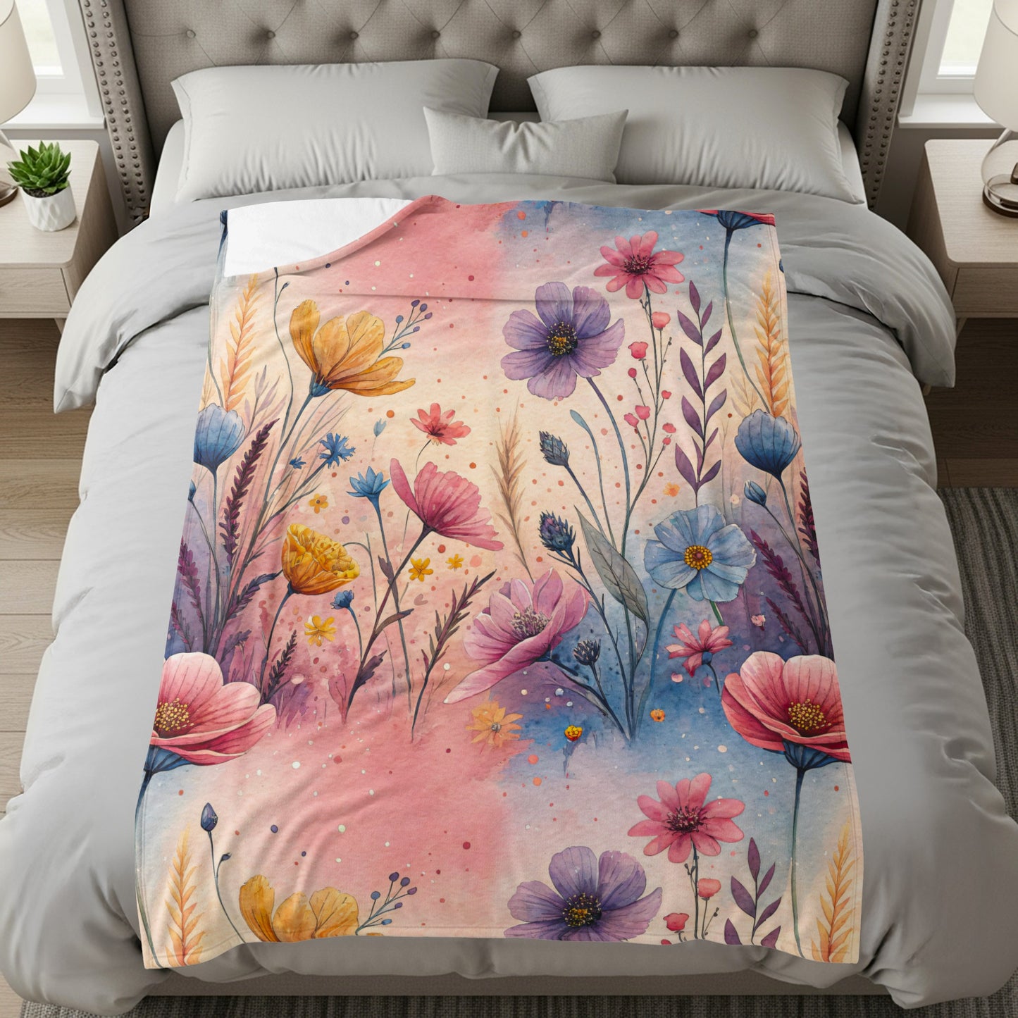 Watercolor Wildflower Garden Floral Pattern Design - Walk Greener
