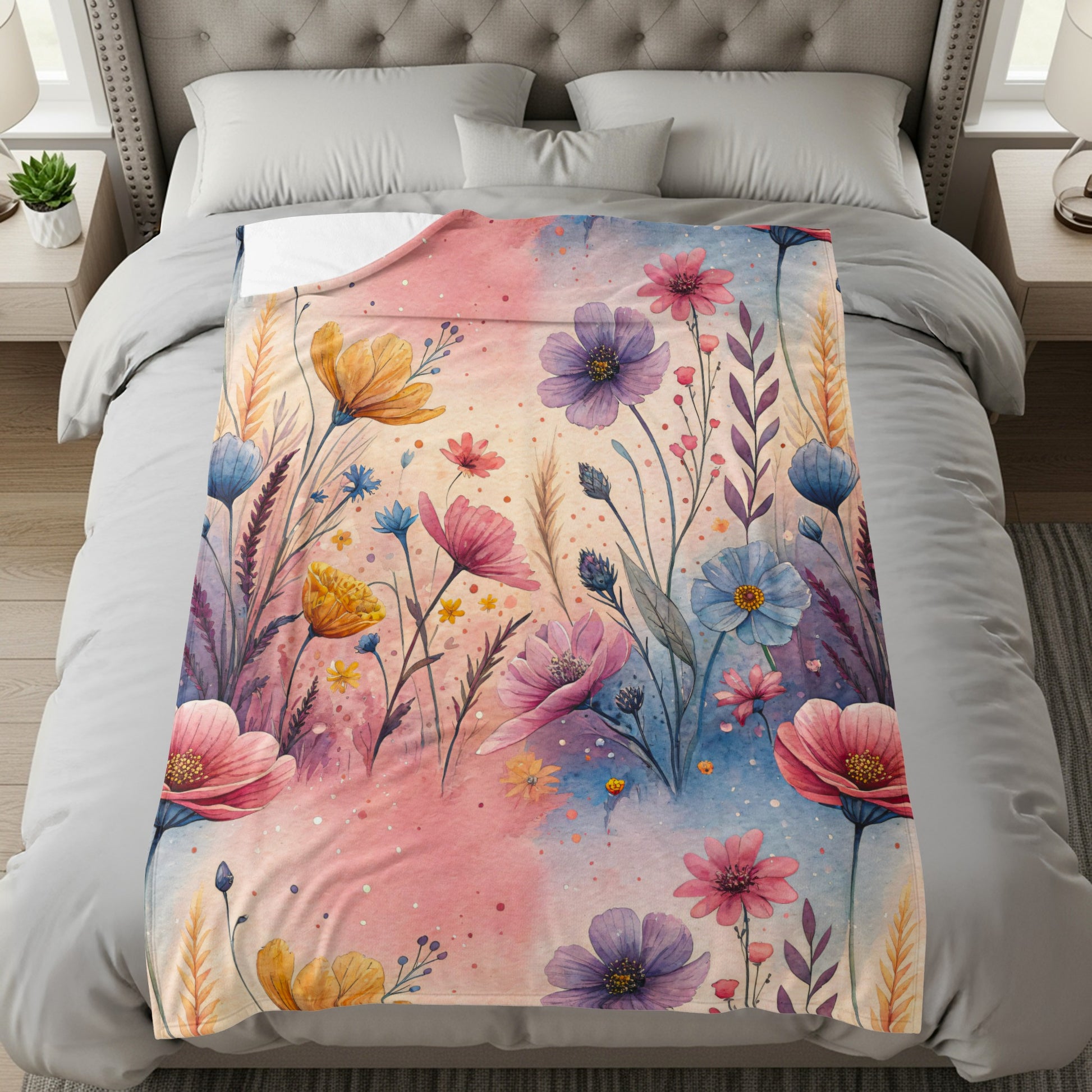 Watercolor Wildflower Garden Floral Pattern Design - Walk Greener