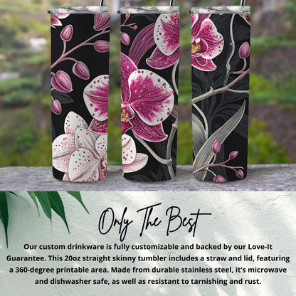 Floral Design 20oz Straight Skinny Tumbler Drinkware