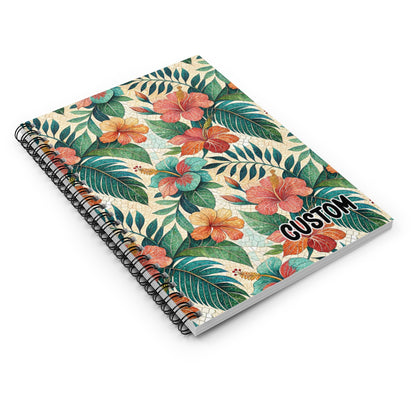 Custom Tropical Floral Design Spiral Notebook