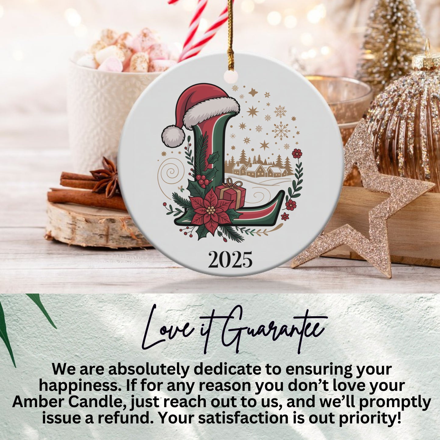2025 Festive Letter L Christmas Ornament product