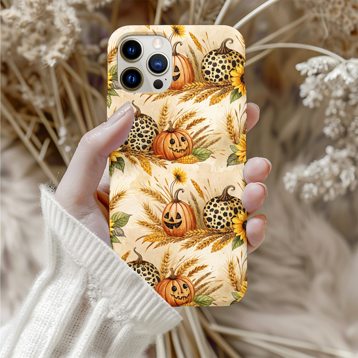 Festive Pumpkin Patterned Autumn iPhone Case