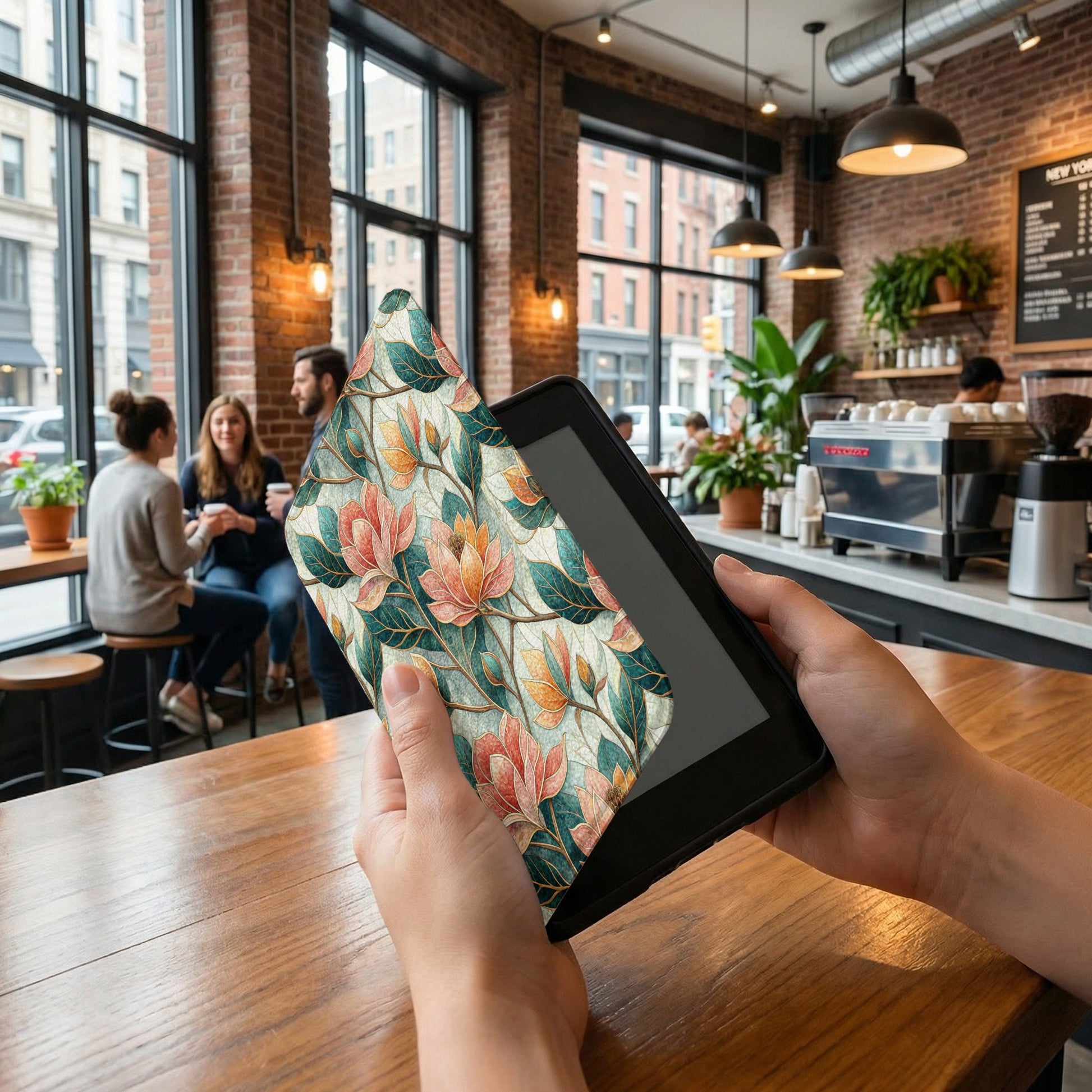 Floral Patterned E-Reader Cover for Stylish Protection