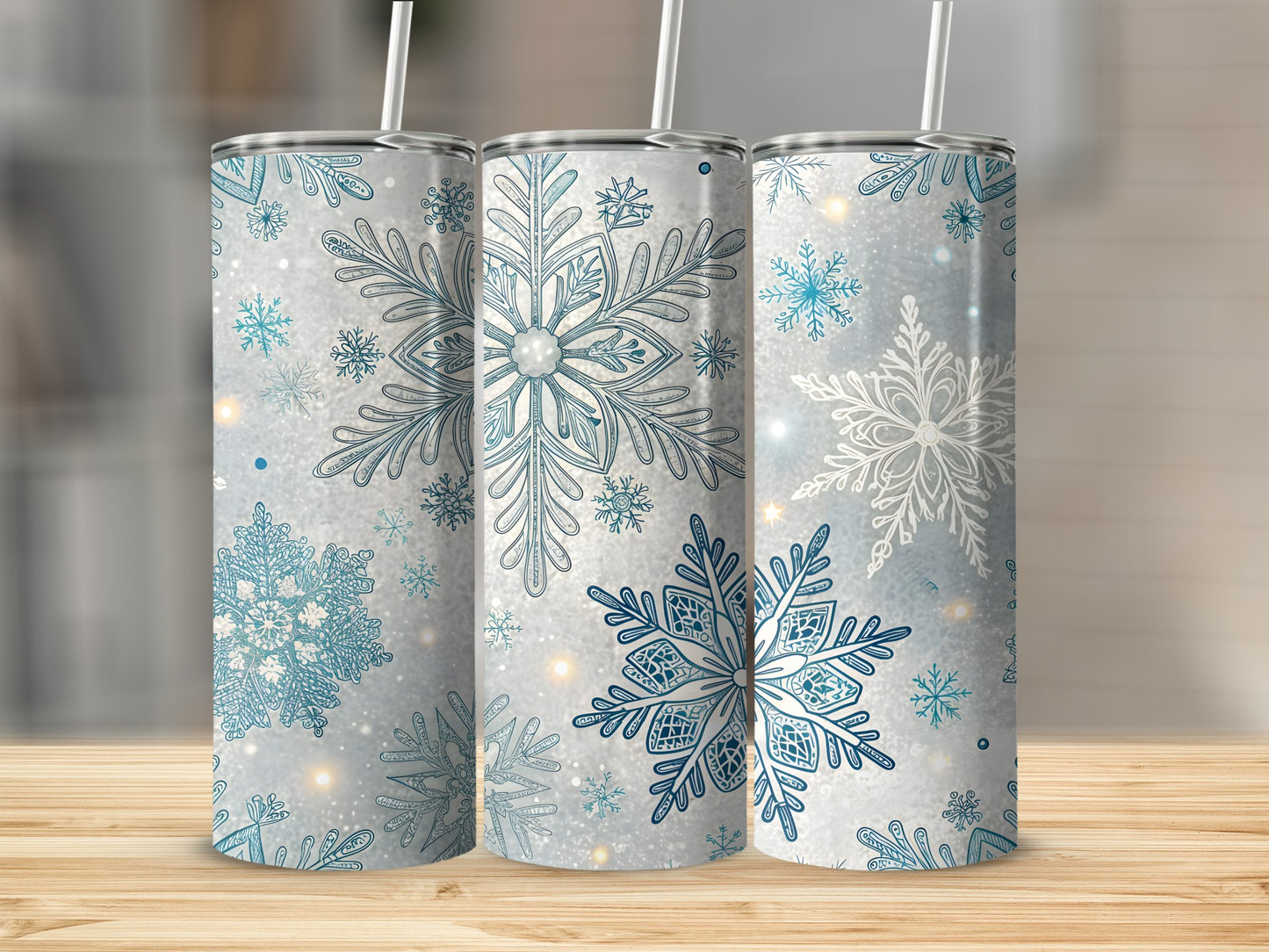 Snowflake Patterned Drinkware Ideal for Winter Beverage