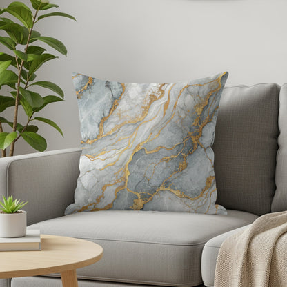 Marble Design Throw Pillow with Gold Accents Product