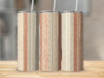 Rustic Earth Tone Geometric Design Insulated Tumbler