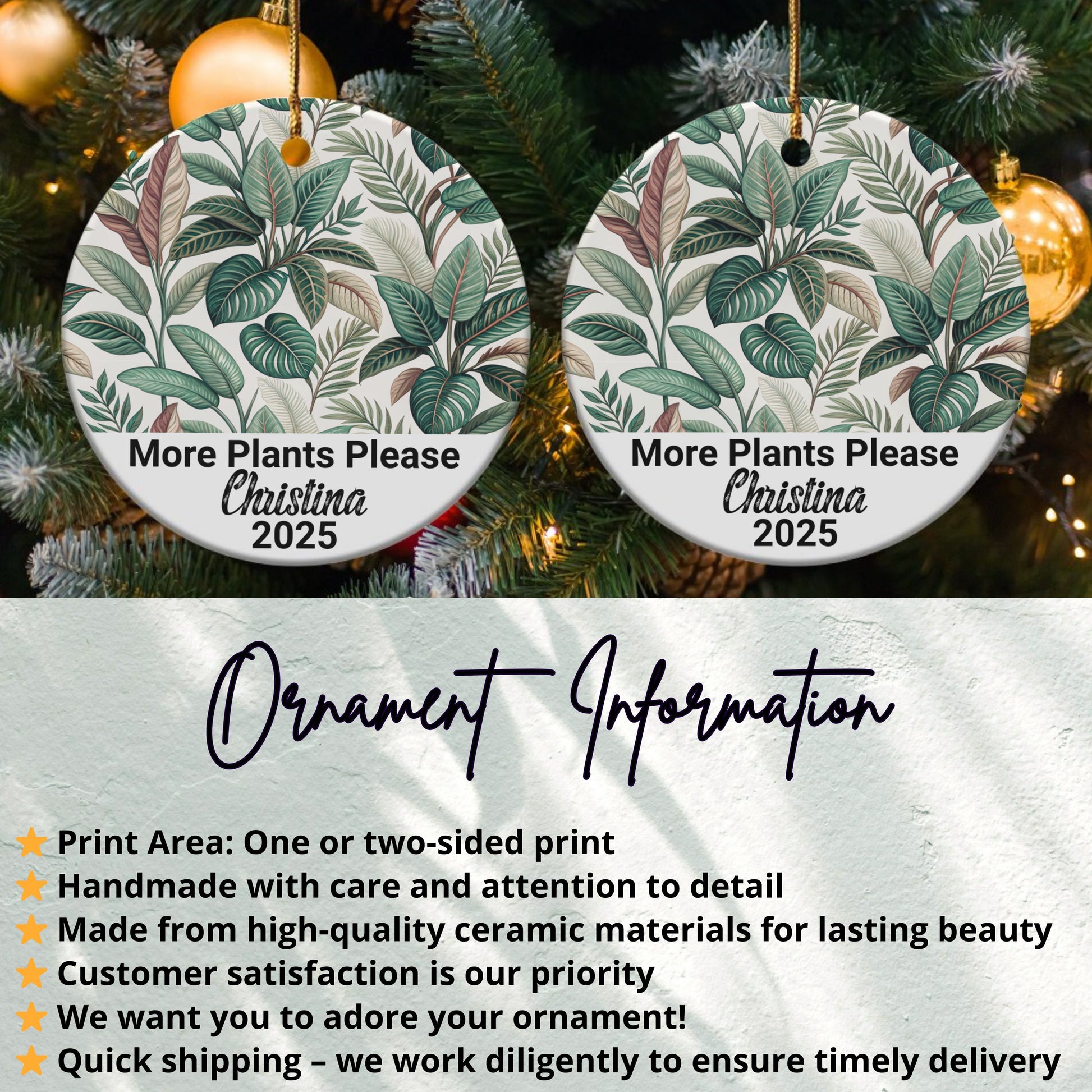 More Plants Please Personalized Ornament product
