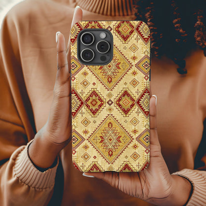 Geometric Design in Warm Tones Art Custom Phone Case - Walk Greener