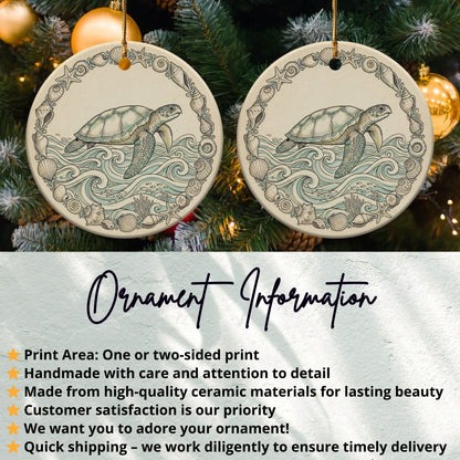 Sea Turtle and Coral Reef Decorative Ornament product type