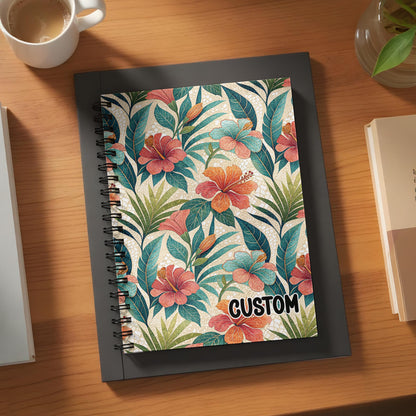 Custom Floral Pattern Spiral Bound Notebook