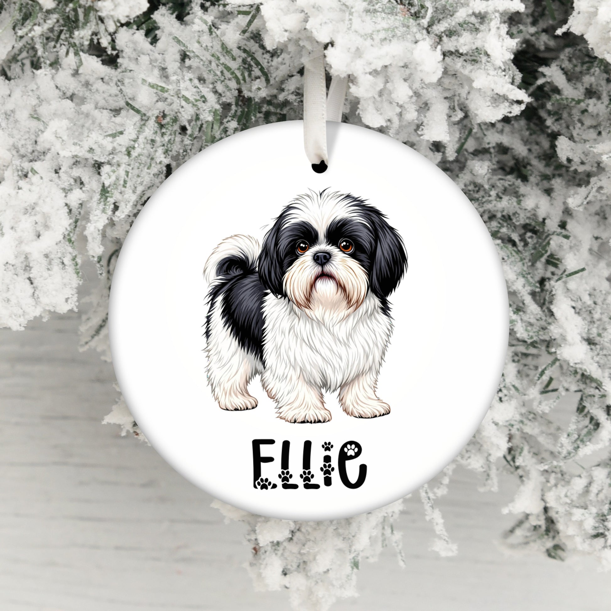 Personalized Dog Portrait Christmas Ornament product type