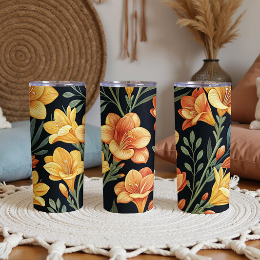 Vibrant Floral Art Tall Skinny Tumbler Product
