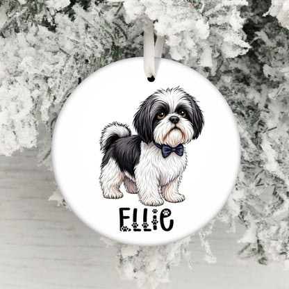 Personalized Dog Illustration Christmas Ornament product type