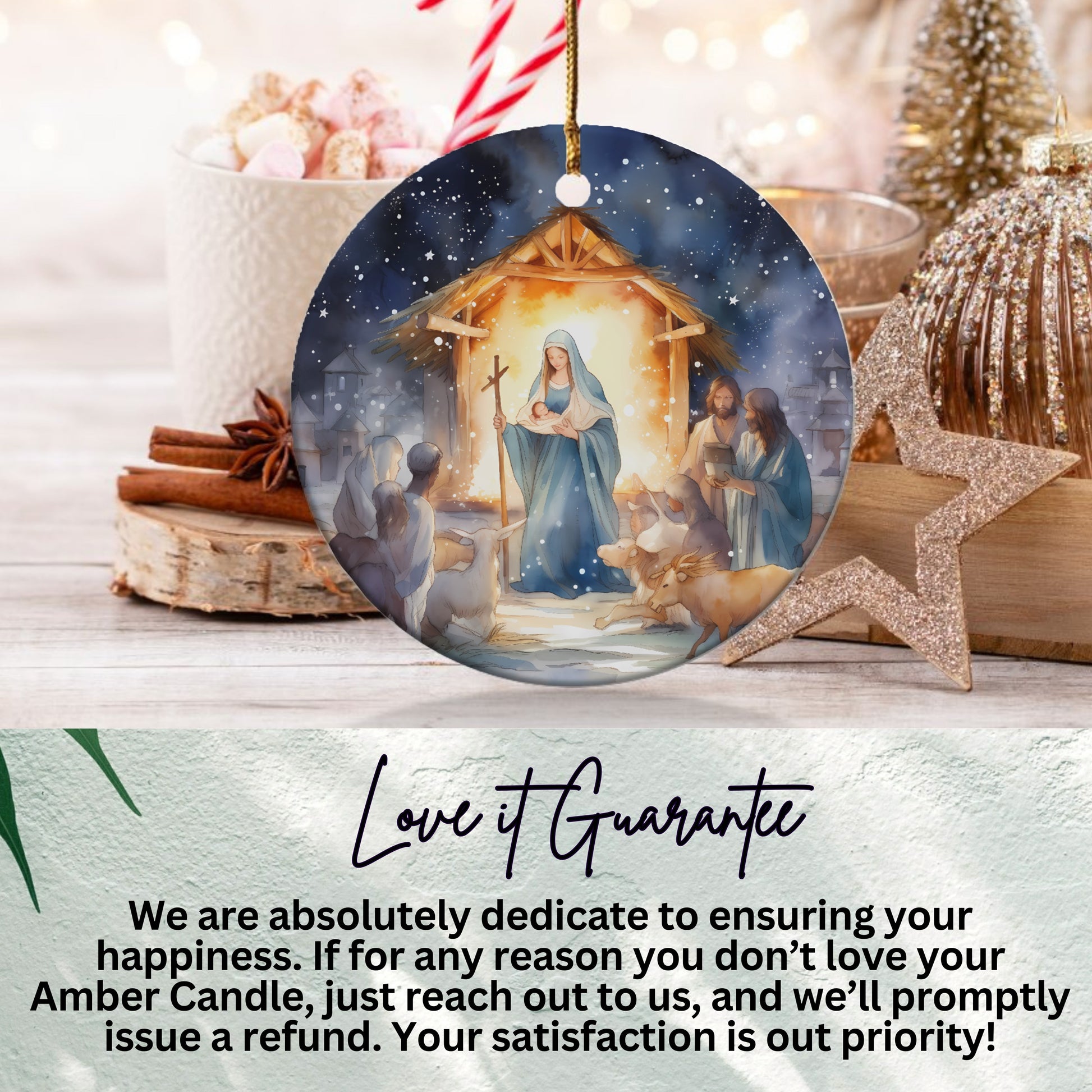 Nativity Scene Christmas Ornament Hanging Decoration product