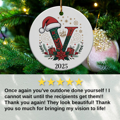 2025 Ornament with Santa Hat and Floral Design product