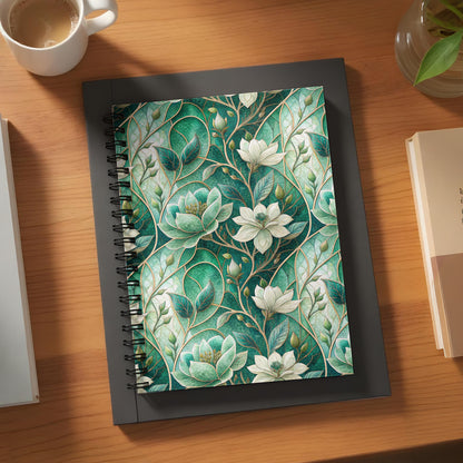 Elegant Floral Spiral Bound Journal for Daily Notes