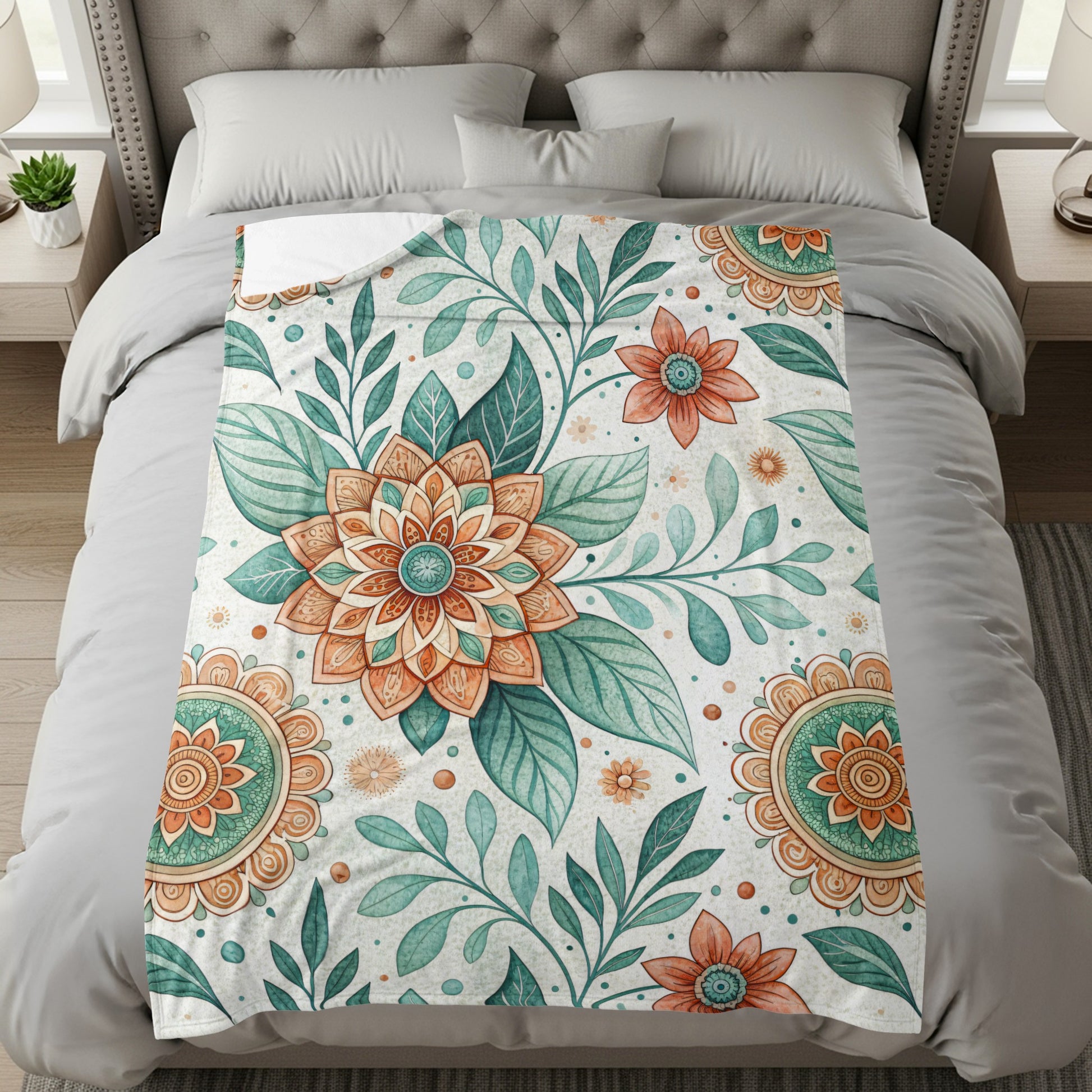 Artistic Floral Pattern Design in Watercolor Illustration - Walk Greener
