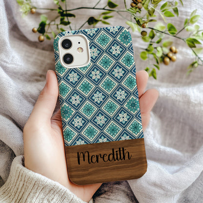 Personalized Floral Geometric Design Phone Case