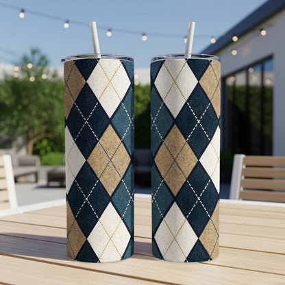 Stylish Argyle Patterned Tumblers for Everyday Use