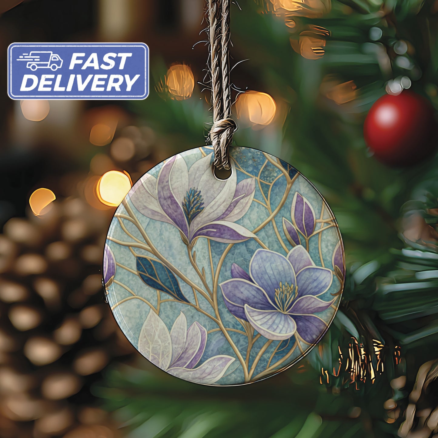 Elegant Floral Christmas Tree Decoration Ornament