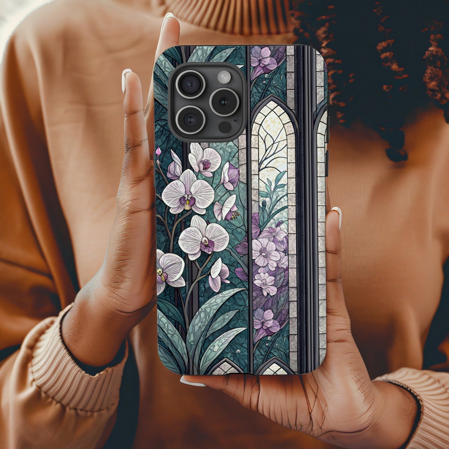 Stained Glass Floral Design Phone Case Product