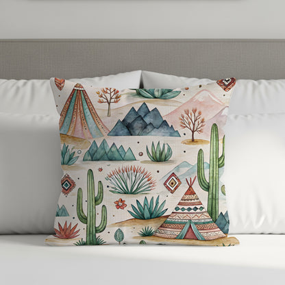 Desert Landscape Bohemian Decorative Throw Pillow