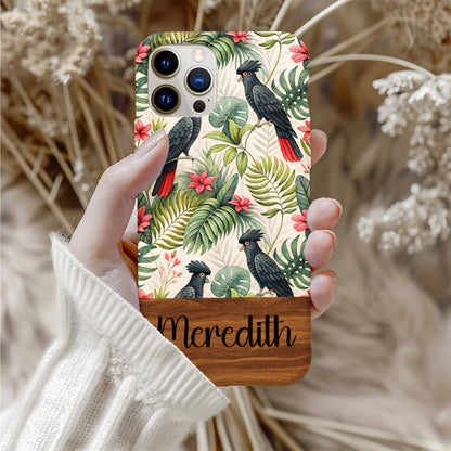 Custom Flamingo Tropical Birds and Greenery Phone Case