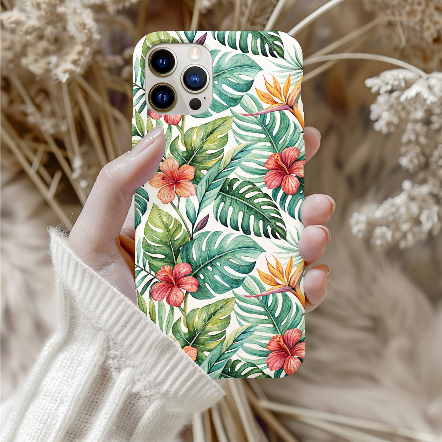 Colorful Tropical Floral Design Protective Phone Case