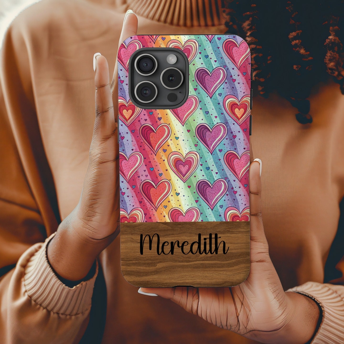 Colorful Heart Design Meredith Personalized Phone Case