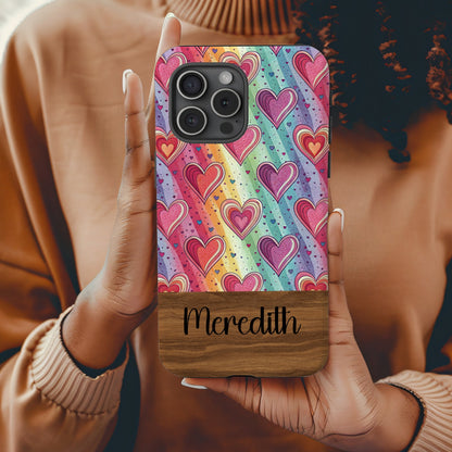 Colorful Heart Design Meredith Personalized Phone Case
