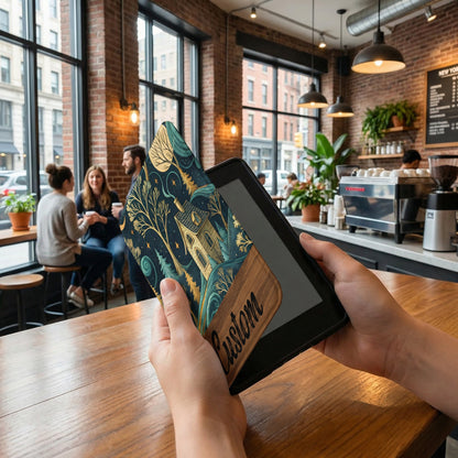 Custom Illustrated Forest Scene Tablet Cover