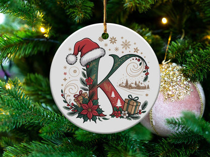 Personalized Christmas Letter K Ornament product
