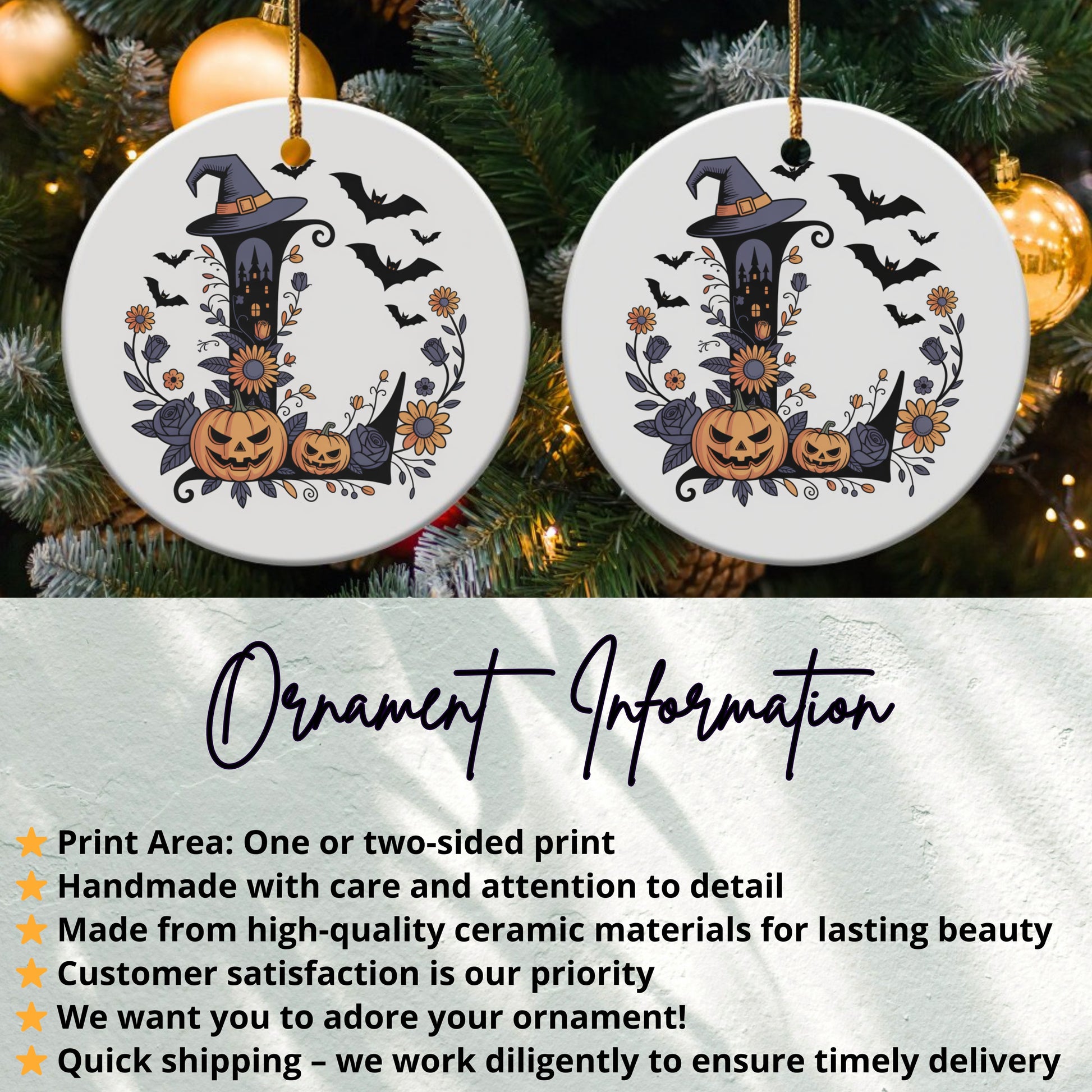 Halloween Witch Hat and Pumpkin Hanging Ornament product