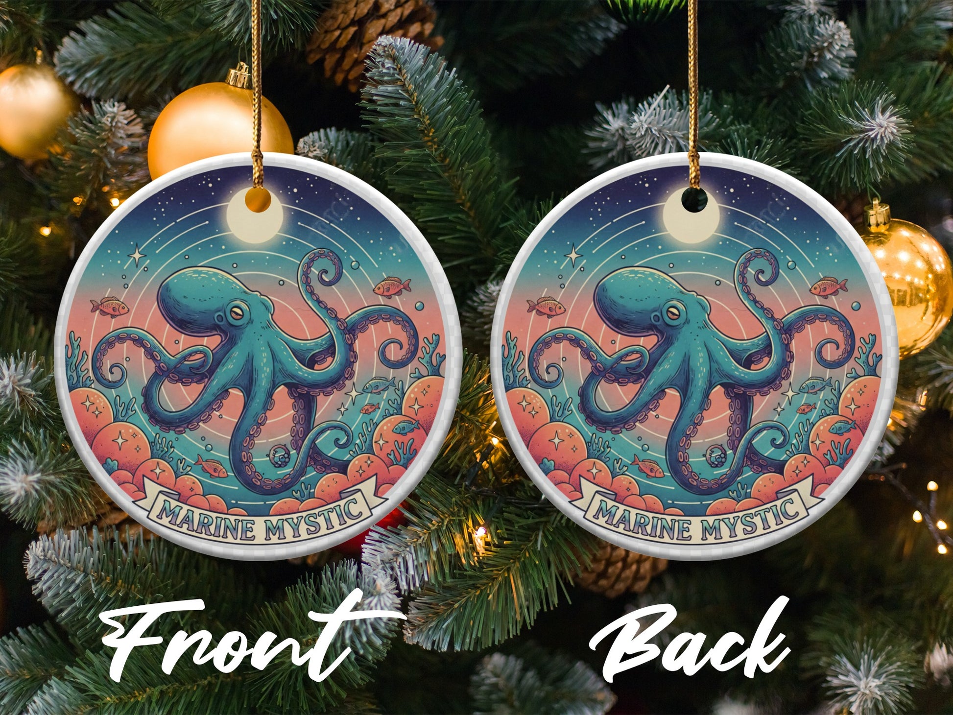 Marine Mystic Octopus Christmas Ornament product type