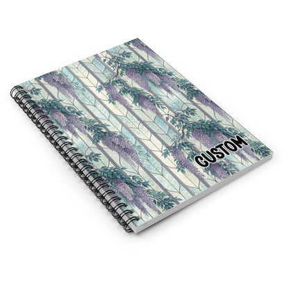 Custom Wisteria Floral Spiral Notebook with Personalized Cover
