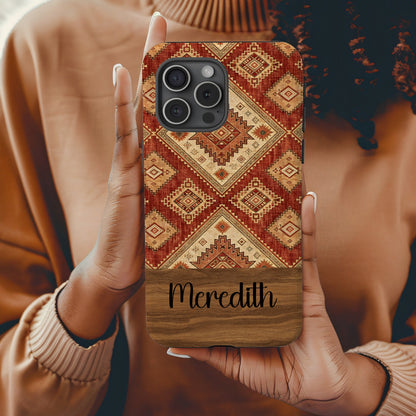 Personalized Aztec Pattern Phone Case with Name Meredith