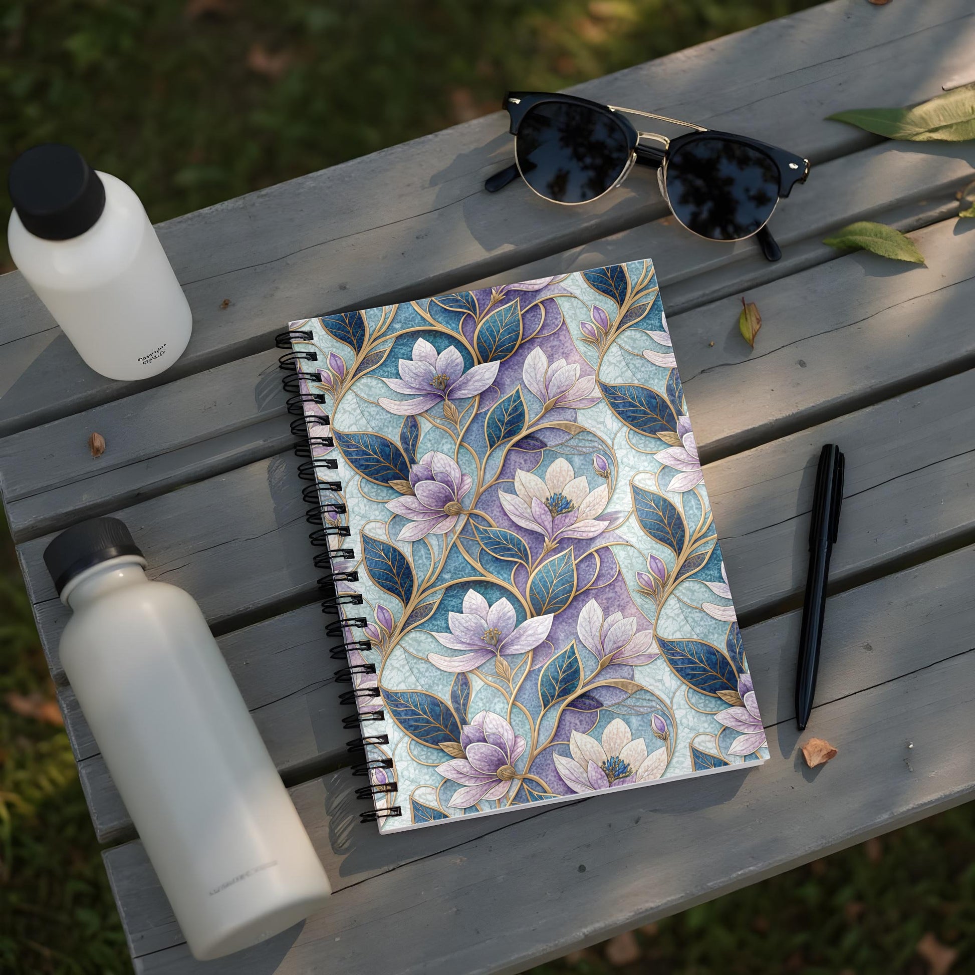 Floral Pattern Spiral Notebook with Stylish Design