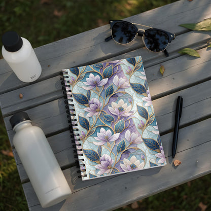 Floral Pattern Spiral Notebook with Stylish Design