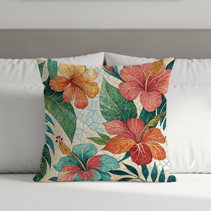 Colorful Floral Print Decorative Throw Pillow