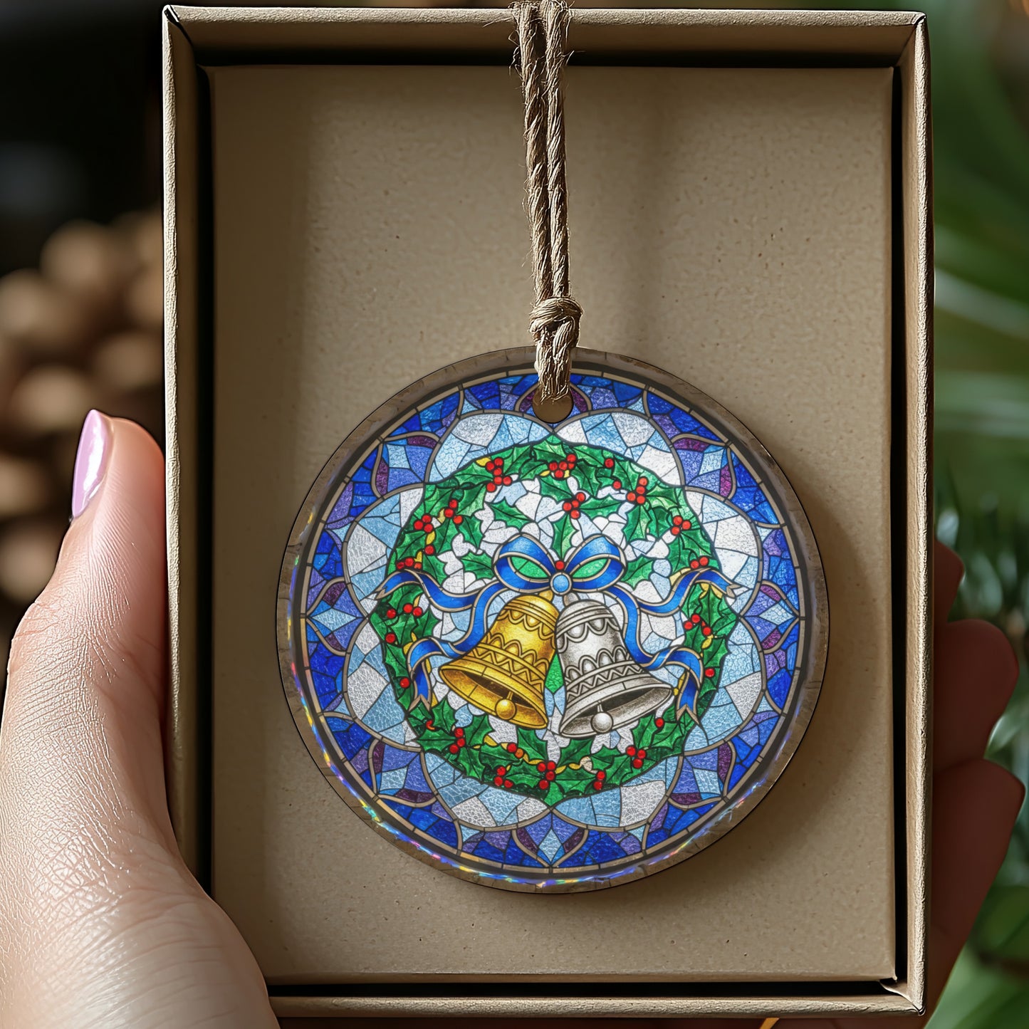 Hand-Painted Glass Christmas Ornament Holiday product