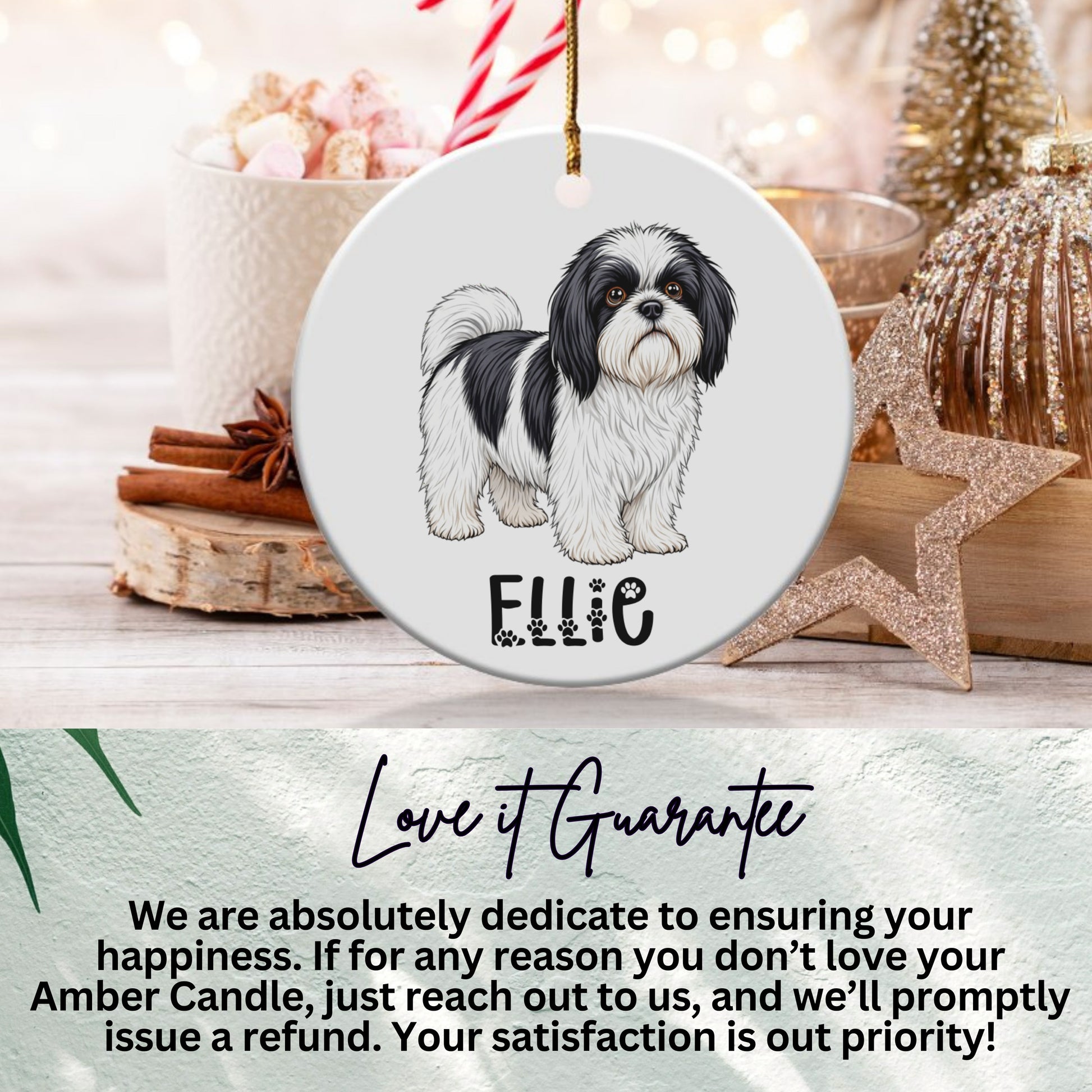 Personalized Dog Illustration Hanging Ornament product