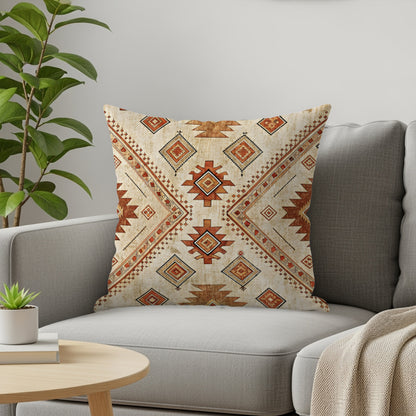 Aztec Pattern Brown and Beige Decorative Pillows & Pillow Cases - Walk Greener