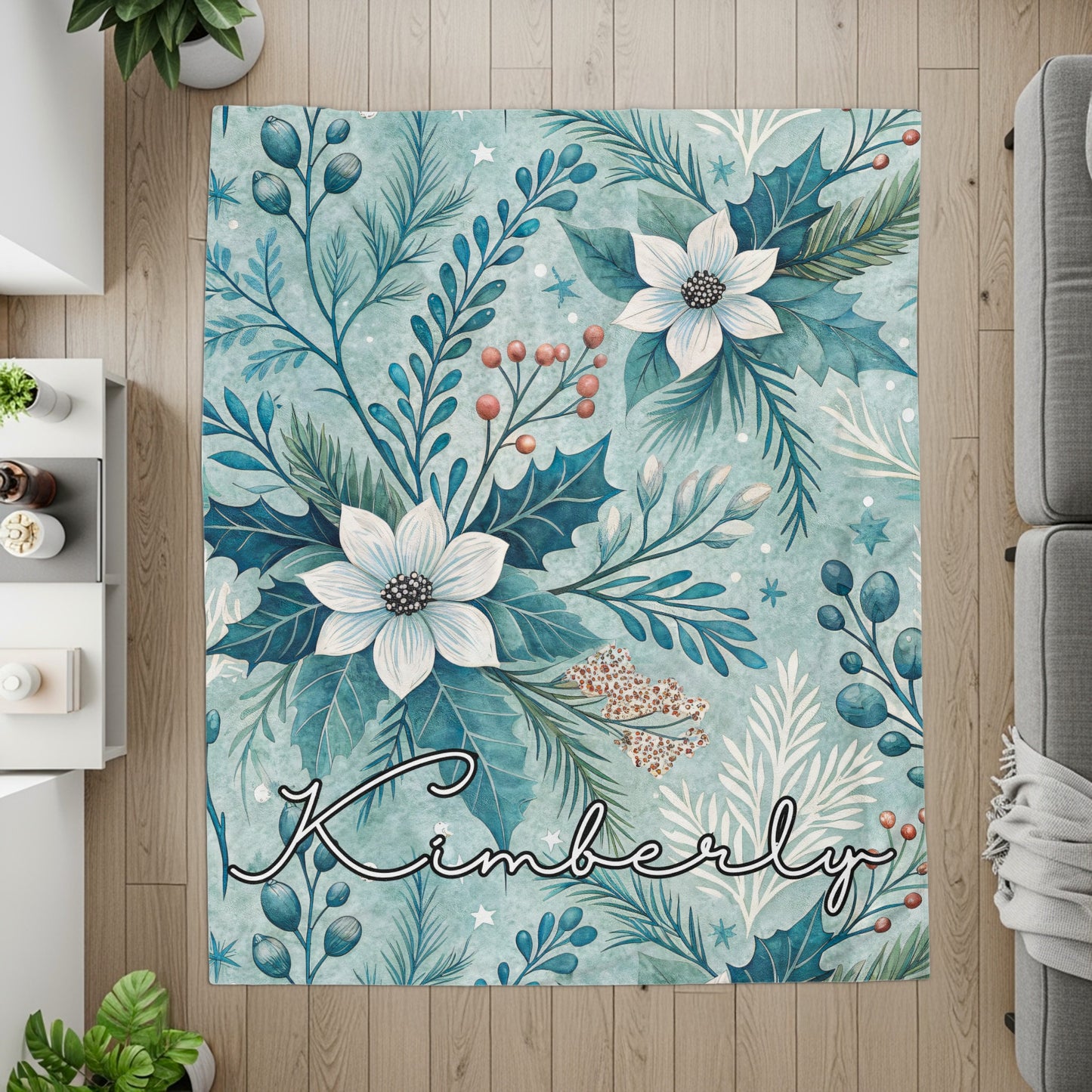 Personalized Kimberly Floral Botanical Rug