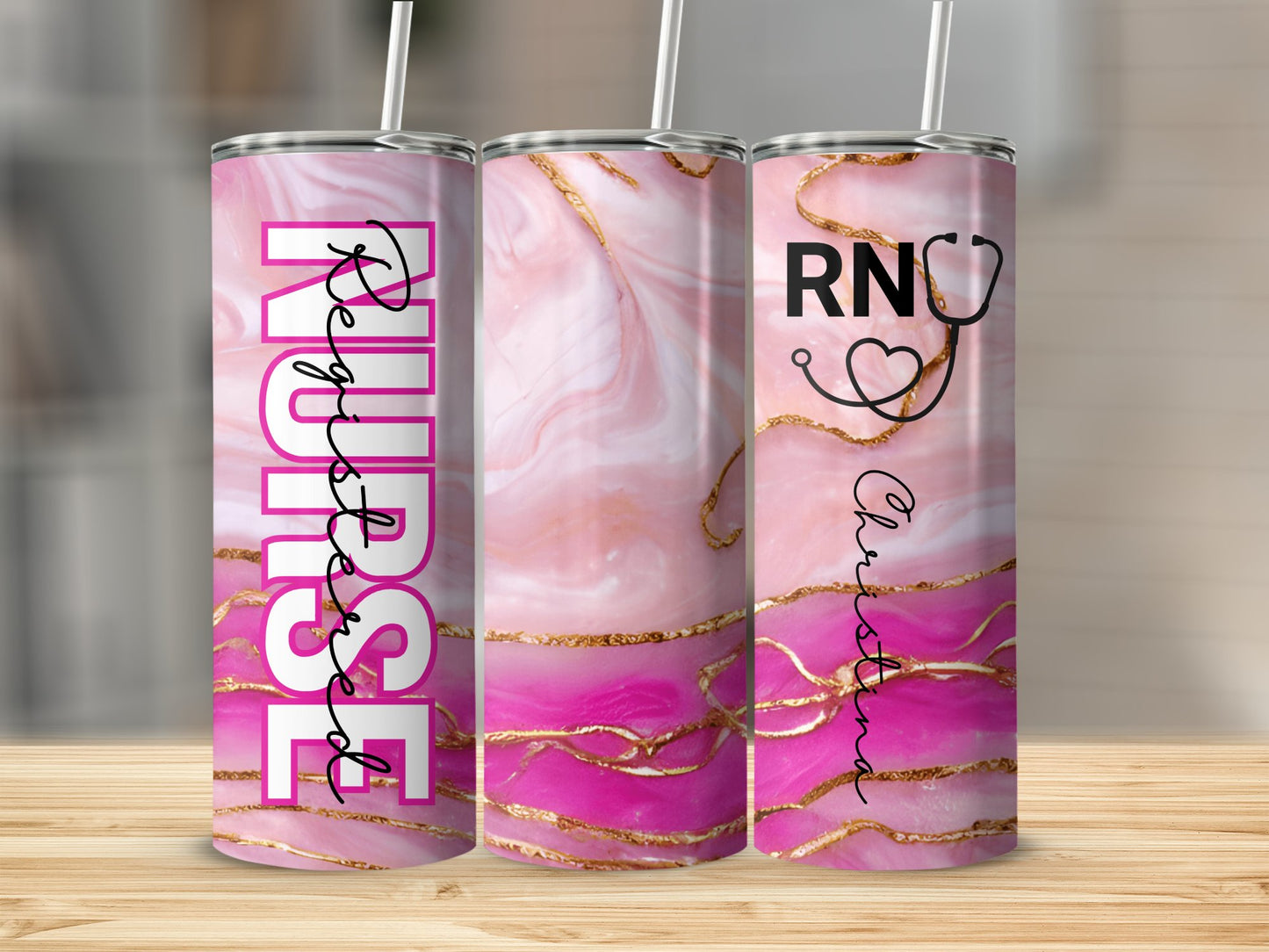 Personalized Registered Nurse RN Stethoscope With Custom Name Tumblers - Walk Greener